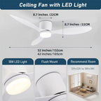 Modern LED Ceiling Fan Lights Low Floor Decorative Lights with Remote