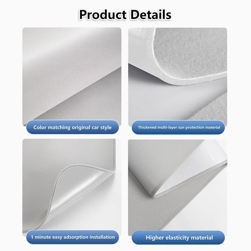 PVC Silica Gel Electrostatic Sorption Sunshade Sunroof Front Rear Glass Cooling Covers for Tesla Model Y Model 3 Highland 2024