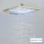 Black Ceiling Intelligent Remote Control LED Rainfall Waterfall Single Shower Head Concealed Shower Tap