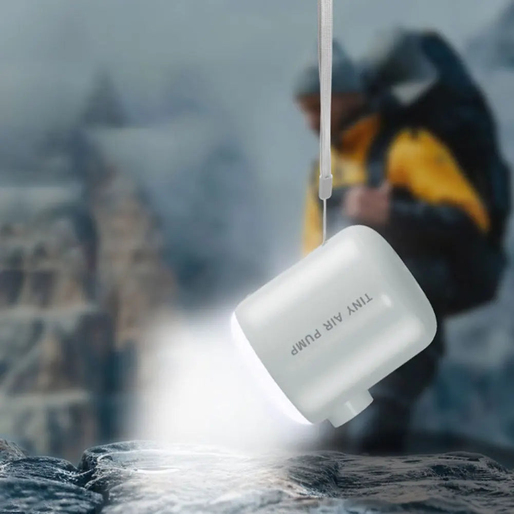 Camping Light Wireless Air Compressor 2200mAh Mini Air Inflator Pump 3 Lighting Modes Electric Air Pump for Air Mattresses Beds