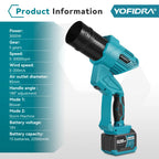 YOFIDRA 2In1 3000W Brushless Electric Turbo Fan Blowers Air Blower Leaf Snow Dust Cleaning Power Tool For Makita 18V Battery Pin
