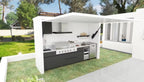 Custom Modern Outdoor Kitchen for Furniture Pool House with Stainless Steel Kitchen Cabinet for Gas BBQ Grill with Shed