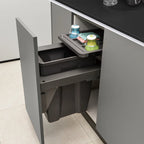 Large Hidden Kitchen Trash Can - Single Built-In Cabinet Pull-Out Slide-Out Garbage Bin for Bedroom Wastebasket