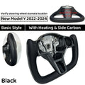  350mm Yoke Handle Steering Wheel With Heating Personalized NAPP Leather Accessories For Tesla Model 3/Y 2018-2022 Y 2022-2024