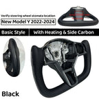  350mm Yoke Handle Steering Wheel With Heating Personalized NAPP Leather Accessories For Tesla Model 3/Y 2018-2022 Y 2022-2024