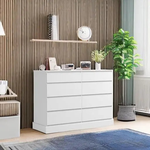 White Dresser for Bedroom,, Large Capacity Clothing Storage Cabinet, Wide Dresser for Bedroom Living Room Entryway