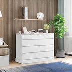 White Dresser for Bedroom,, Large Capacity Clothing Storage Cabinet, Wide Dresser for Bedroom Living Room Entryway