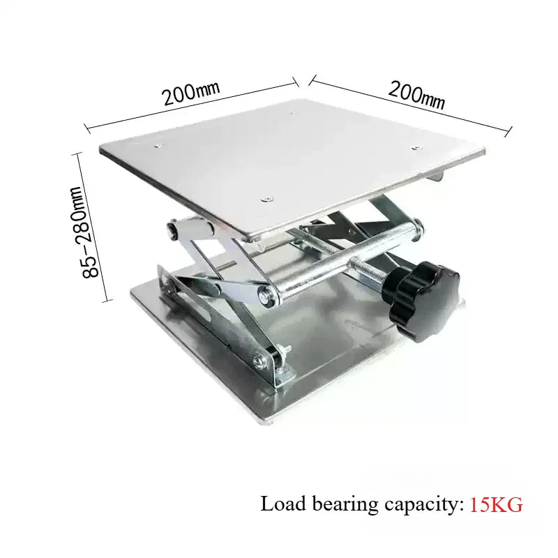 Adjustable Stainless Steel Lifting Table, Suitable for Woodworking and Carving - Durable Compact Design Manual Height Adjustment