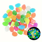 1200pcs Luminous Garden Stones, Vibrant Glowing Plastic Stakes for Pathway, Space & Garden Decor, Metal Art Display Accessories
