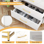 4 Drawers Dresser Chests for Bedroom Wood Chest of Drawers Dresser Drawer Organizer for Living Room Hallway and Entryway
