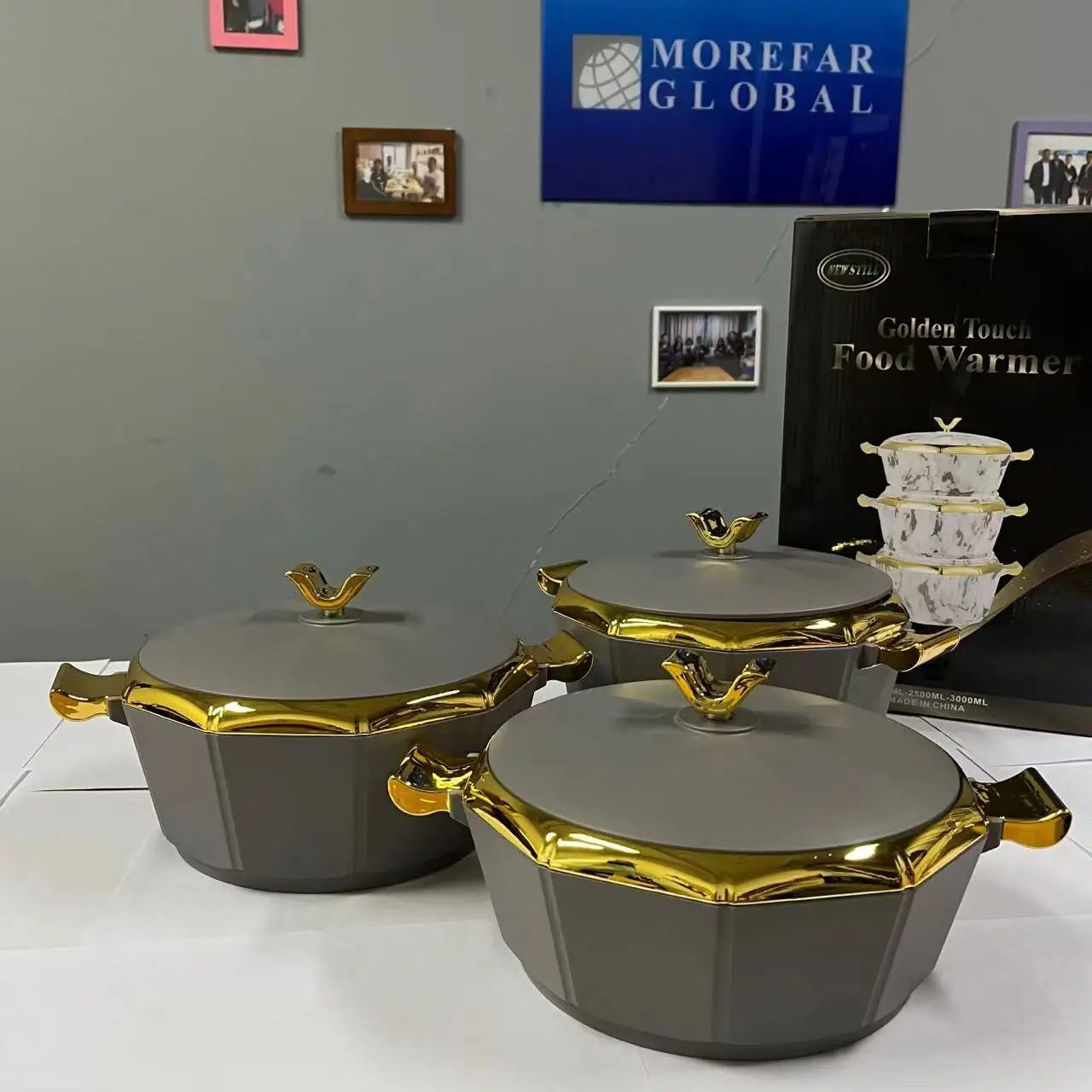 3 Pcs/Set 2/2.5/3L Ramadan Street family gathering Large Capacity Food Warmer Insulated Pot Food With Handle Lunch Box