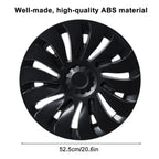 4Pcs 19 Inch Matte Black Support Logo Symmetry Design Uberturbine Style Model Y Gemini Wheel Cover Replacement