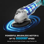 125mm Cordless Brushless Rechargeable Electric Angle Grinder Grinding Machine DIY Woodworking Power Tool For Makita 18V Battery