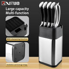 XITUO Kitchen Household Multi-function Knife Storage and Placement Rack Knife Holder with Sharpener for Various Knife Types