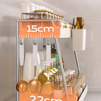 Stainless Steel Kitchen Rack Utensil Organizer Oil Spice Shelf Divided Seasoning Rack for Countertop Organization
