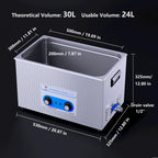 30L Ultrasonic Cleaner 40kHz Ultrasound Bath Heated Ultrasonic Cleaning Machine for Carburetor,Jewellery,Tools,Auto Parts etc