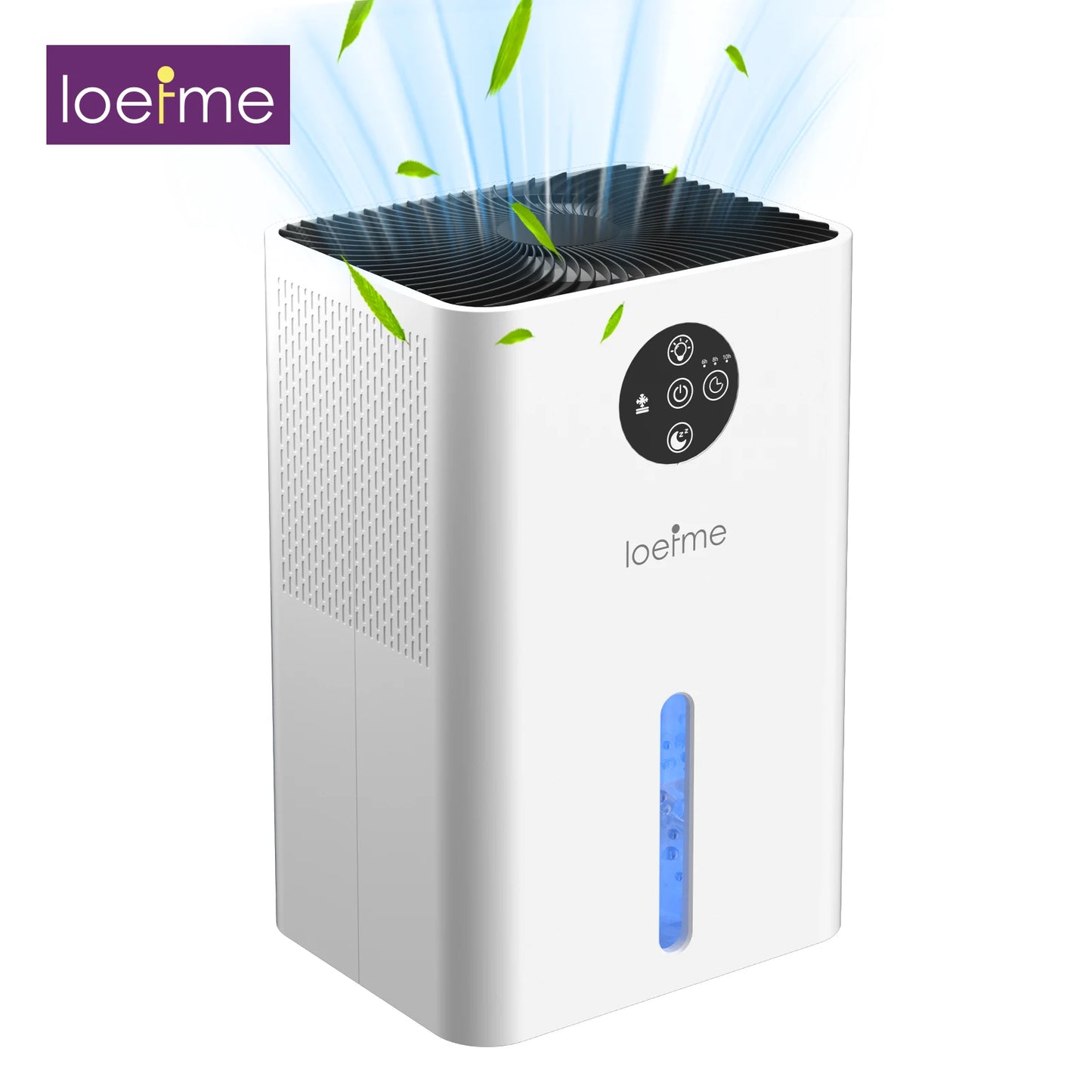 LOEFME 1.8L Silent Dehumidifier Portable Mini Air Dehumidifier with Touch Display LED Light Area 5–20m² for Home Bedroom Office