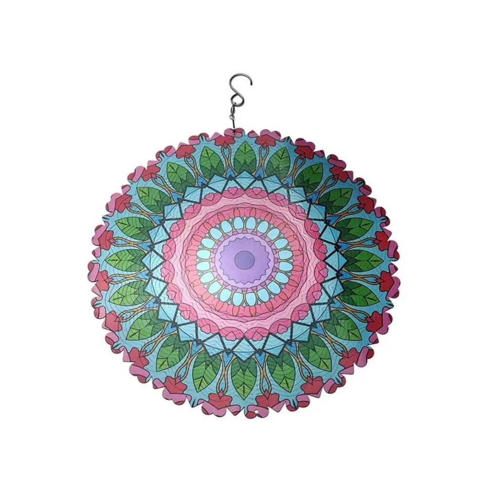 Foldable Rotating Wind Chime 3D Color Wind Chime Mandala Wall Hanging Decor 3D Wind Spinner Art Windmill Outdoor Garden Pendant