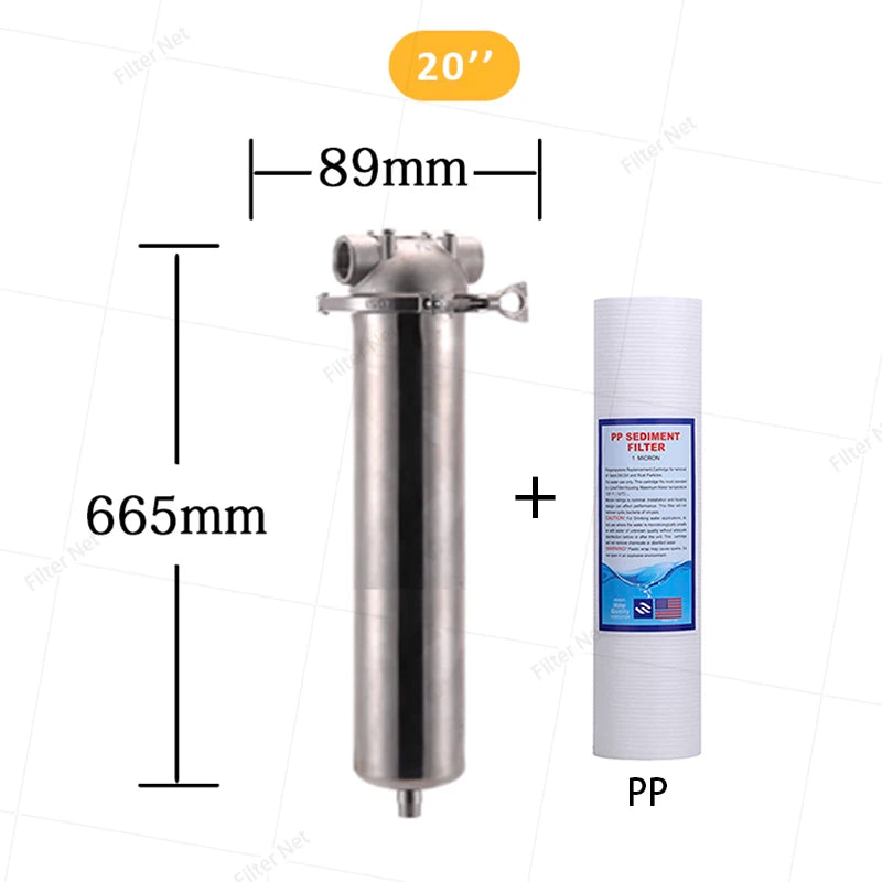 20*2.5inch stainless steel water filter housing water filtration pre f