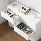 Getone White Chest of Drawers Bedroom Dresser, Bedroom Storage Cabinet with 6 Drawers Sideboard for Living Room 120x40x82cm