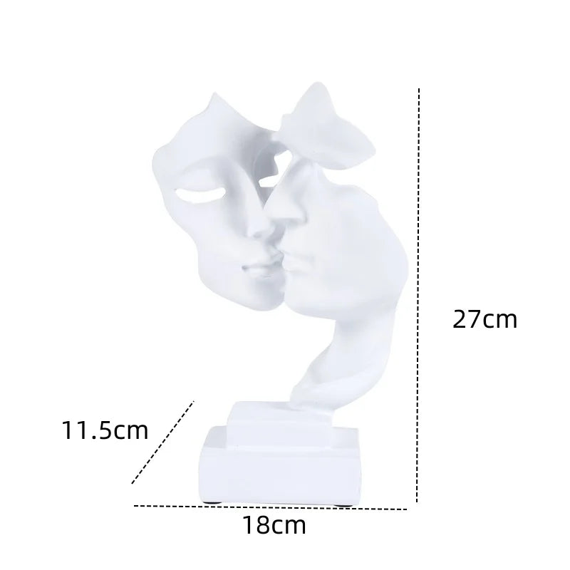 Vilead Nordic Mask Abstract Statue Resin Golden Figurines Home Decoration Accessories Office Living Room Interior Desktop Decor