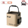 1-2PCS 8/13L Multi-Purpose Collapsible Fishing Bucke Water Pail  Durable Portable Handheld Bucket With Lid for Outdoor Camping