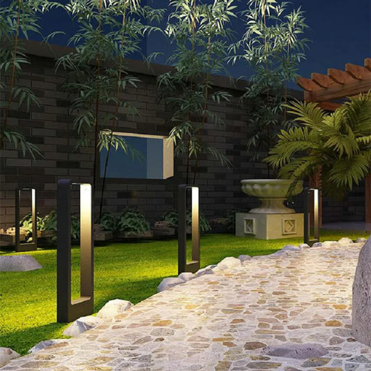 High Power LED Garden Light 15W Lawn Lamp 110V 220V DC12V Aluminum Pillar Light Outdoor Courtyard villa landscape bollards light