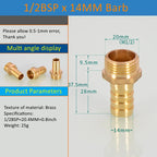 Brass Pipe Fitting 6/8/10/12/14/16mm Hose Barb Tail 1/8" 3/8" 1/4" BSP Male Connector Joint Copper Coupler Adapter