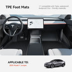 YZ TPE Car Floor Mats for Tesla Model Y Juniper 2025 Luggage Mat Set Four Seasons Waterproof Anti-slip Trunk Mat