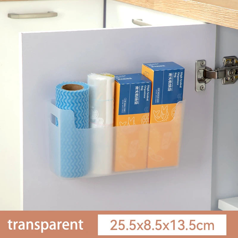 Kitchen Supplies Non Perforated Cling Film Rack Inside Cabinet Wall Rack Dish Drying Rack Cabinet Door Organiser For Kitchen