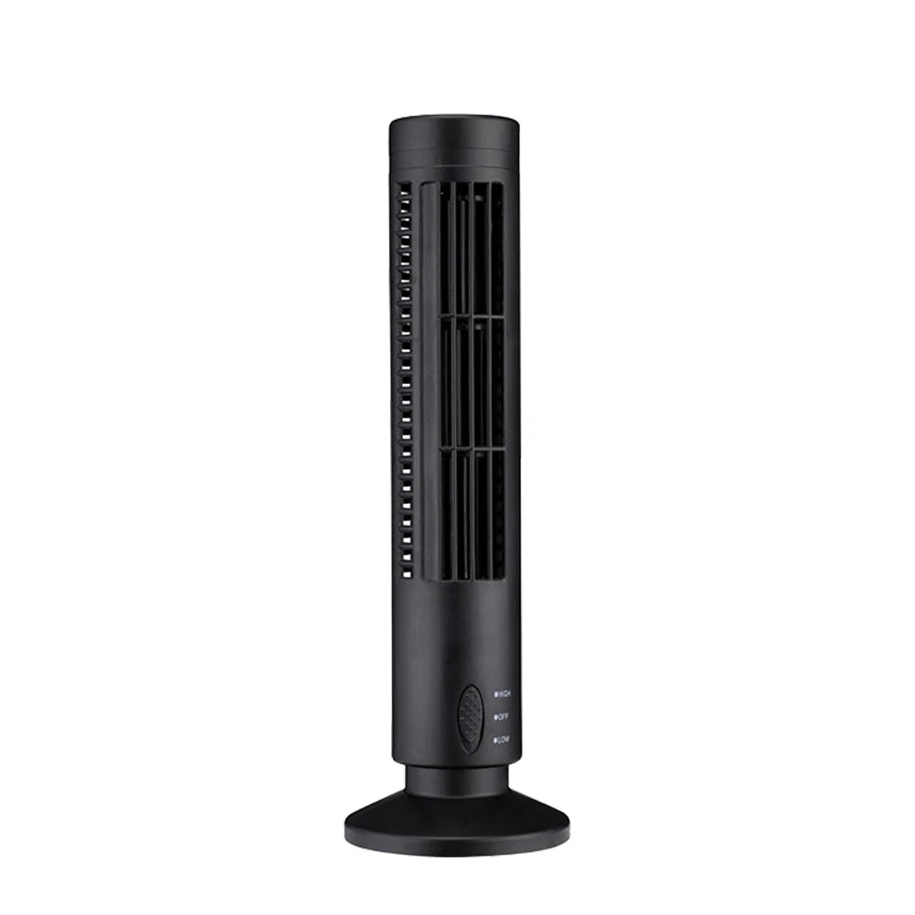 LED Tower Fan Bladeless Cooling Fan 2 Gear Speed Mini Vertical Conditi