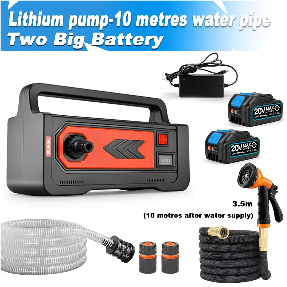30M Mini Wireless Cordless Water Pump Durable Agricultural Irrigation Car Wash Spraying Home Vegetable Garden Battery Supplies