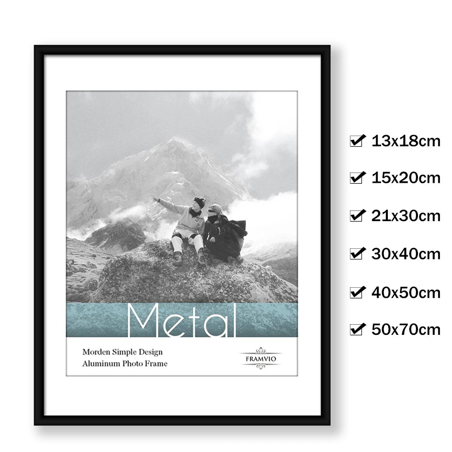 30x40 Photo Frames Modern Metal Picture 15x20 30x40 A4 21x30 40x50cm With Mat Plexiglass Poster Canvas Print Wall Art Home Decor