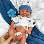 Lifelike 17Inch Baby Girl Vivienne Silicone Reborn Doll Handmade Soft Blue Eyes Adorable Rebirth Doll for Collector’s Gift