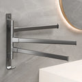 Bathroom Towel Rack Rotatable Towel Holder Rotatable Space Aluminium 2/3/4 Towel Bars Kitchen Shelf Hanger Wall Mounted