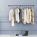 92cm Industrial Pipe Clothes Rack Wall Mounted Metal Garment Rack Hanging Rod Space-Saving