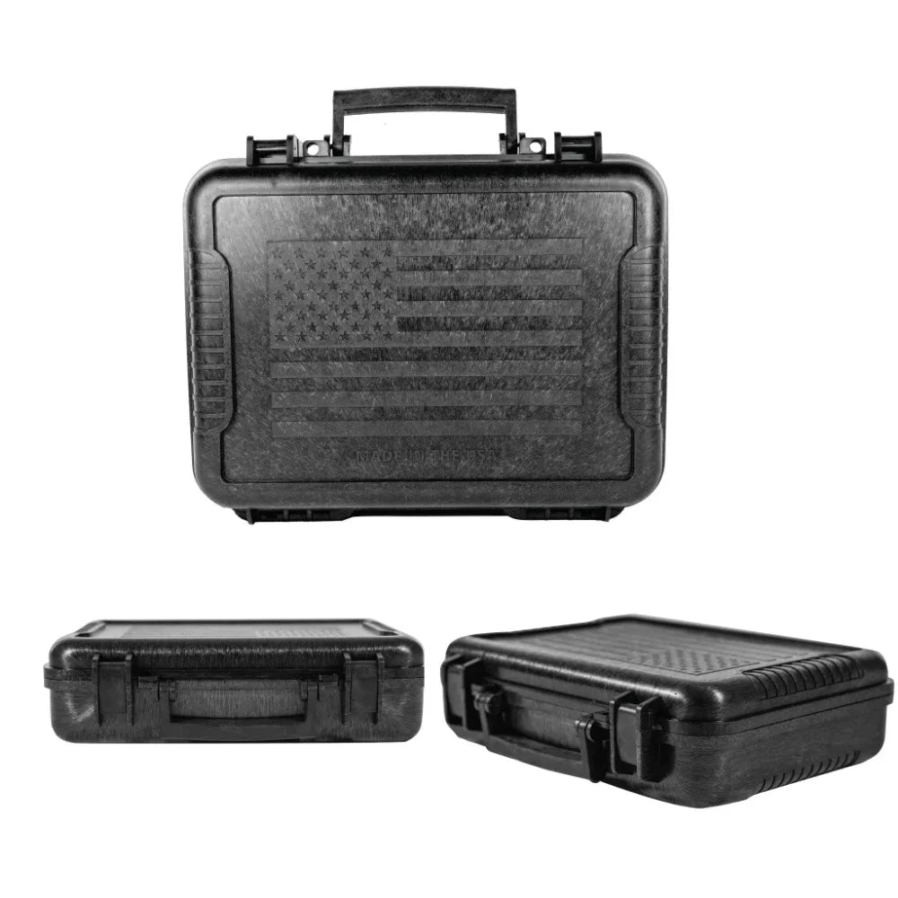 TSA Approved Hard Sided Handgun Case - All-Weather Black Pistol Protective Storage | AlluCanFind
