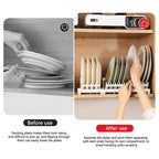 Vertical Kitchen Dish Storage Rack and Plate Draining Organizer