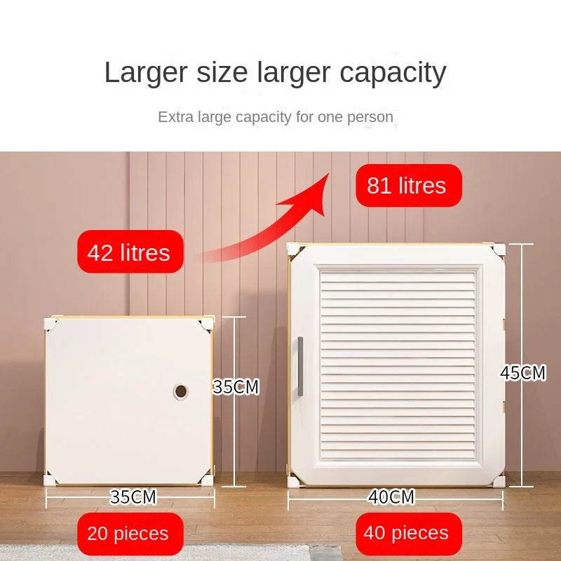 Household Folding Wardrobe Simplicity Dustproof Storage Locke Closet Plastic Collapsible Clothes Cabinets Home Bedroom Furniture