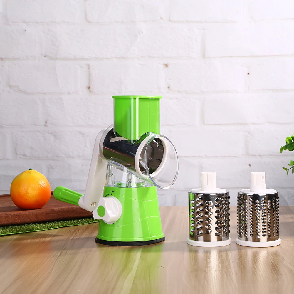 Kitchen Accessories Drum Vegetable Chopper Hand-operated Potato Slice Chopper Pressed Vegetable Grinder Peeled Garlic Chopper