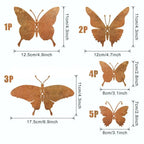 15Pcs Creative Rusty Metal Butterfly Unique Yard Decoration Home Wall Art Outdoor Garden Fence Decor Natural Rust
