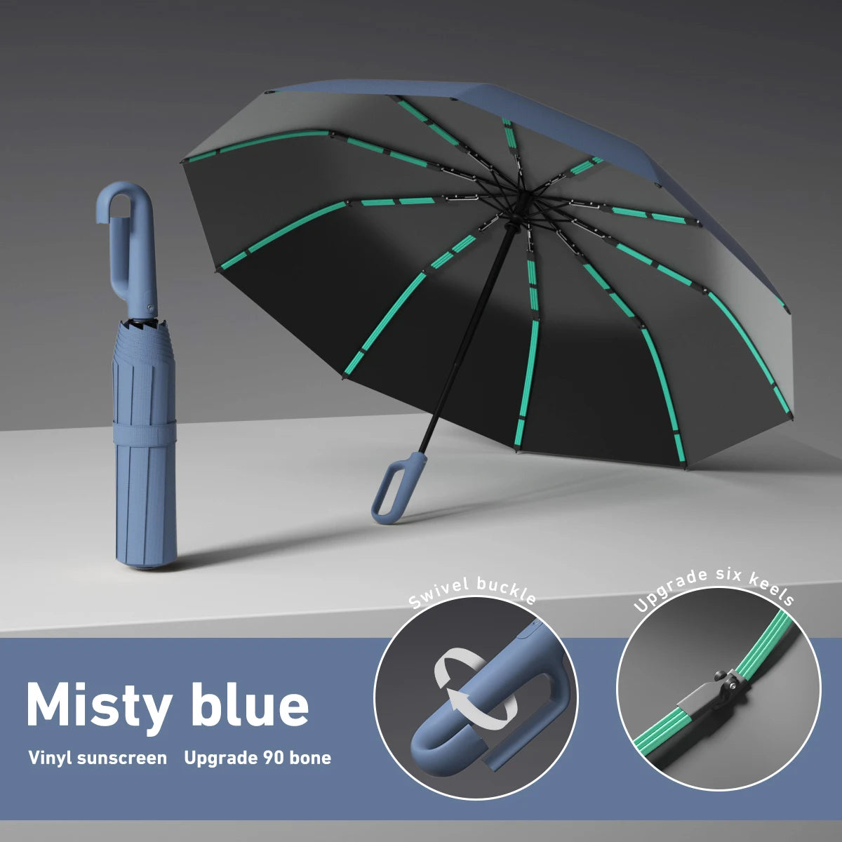 Strong Windproof Automatic Umbrella 72 Bones Sunshade Uv Protection Folding Men's Umbrella Buckle Rain Large Parasol for Women