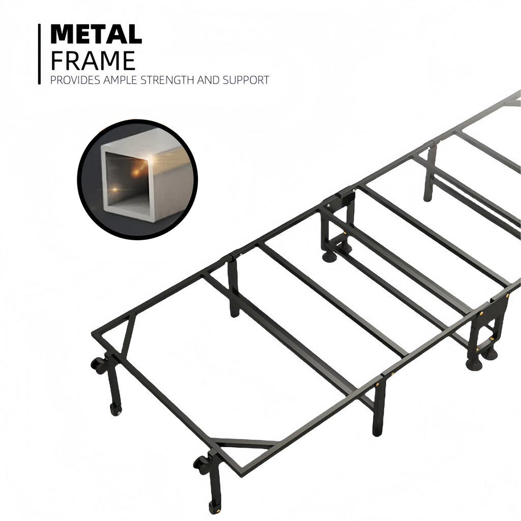 75英寸 Heavy Duty Folding Bed, Thickened Iron Frame, Portable Folding Bed, Lockable Pulley, Suitable for Office Nap, Hospital Ac