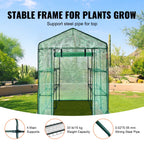 SucceBuy Walk-in Green House Greenhouse with Shelves High Strength PE Cover with Doors & Windows and Steel Frame for Planting