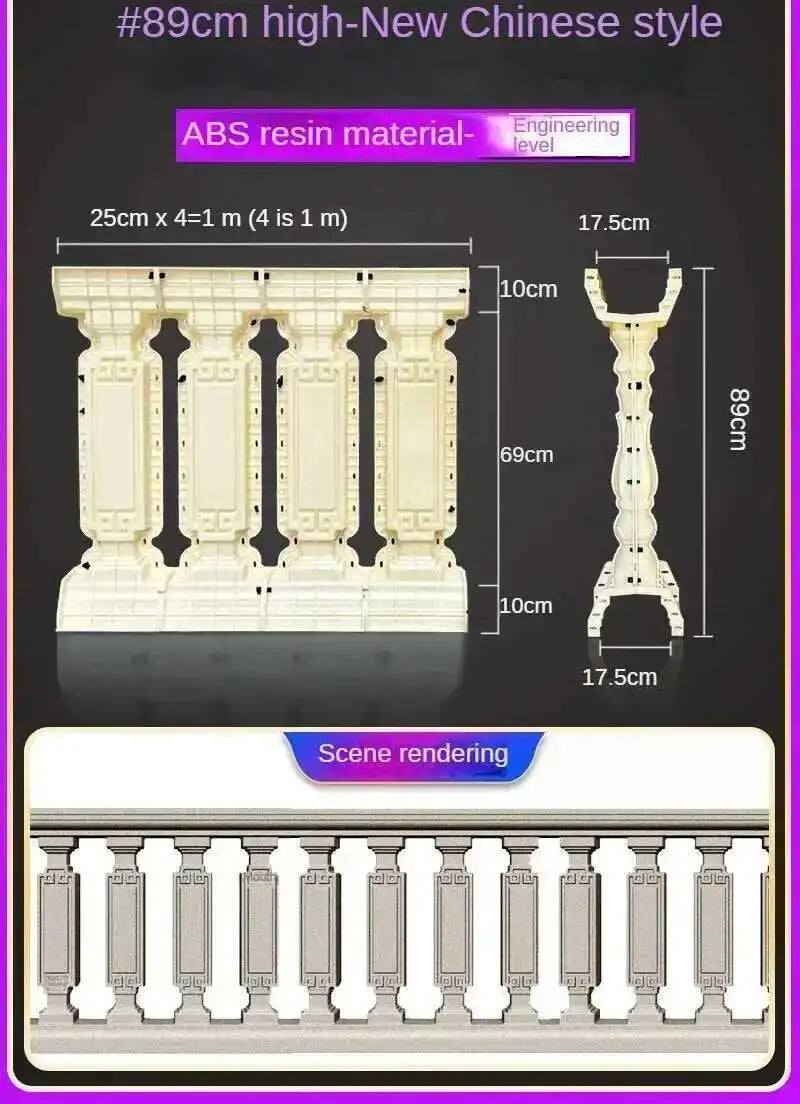 Home Garden Balcony Guardrail Vase Column Roman Column Molds Modern Cement Railing Building Mold European Villa Fence Handrail