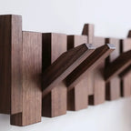 Wall Mounted Black Walnut Coat Rack Creative Hanging Hat Key Bags Holder Doorway Entrance Cloak Rack Home Decor Furniture