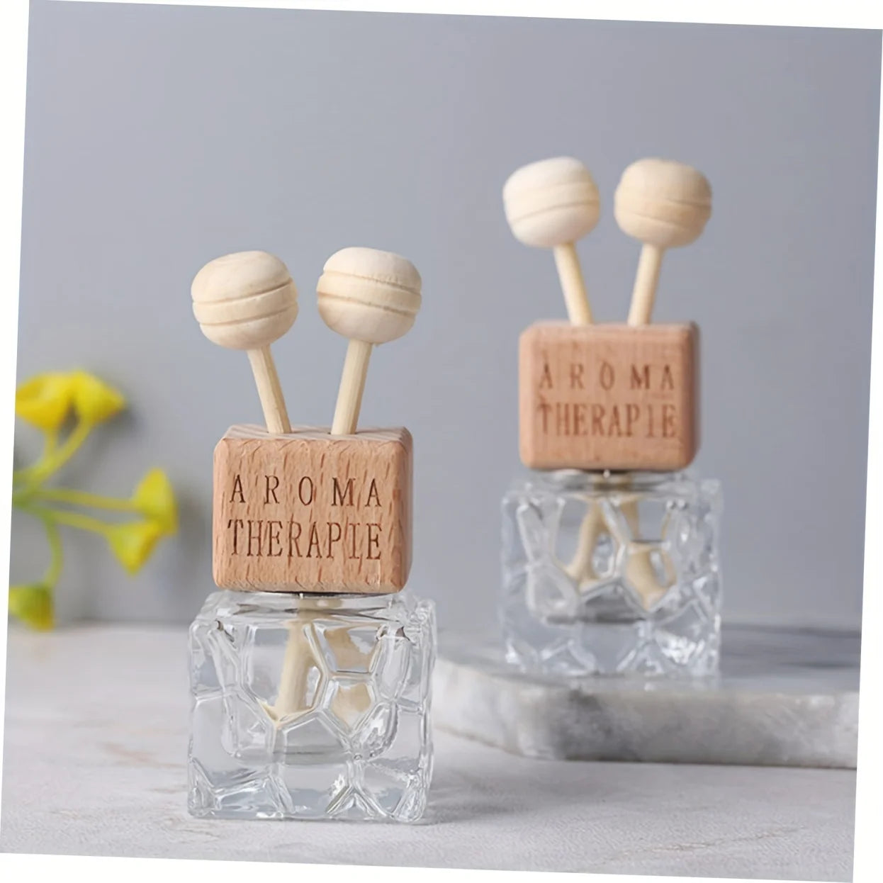 Car Air Outlet Fragrance Bottle Elegant Perfume Empty Bottle Set with Clip Air Vent Glass Diffuser Car Decor for Air Freshing