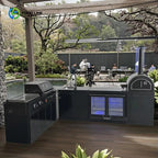 Customized Outdoor Kitchen Garden Outdoor Furniture Set Stainless Steel Outdoor Kitchen Bbq Island with Built-in Gtill & Sink