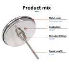 Stainless Steel Dial Bimetal Probe Thermometer Household Boiler Brewing Distilled Water Alcohol Thermometer Accessories