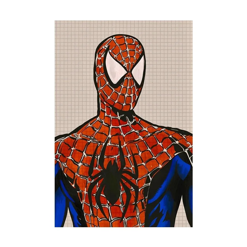 Marvel  Funny Spiderman Poster And Print HE'S  BACK Canvas Painting Comic Wall Art Living Room Home Decoration Gift